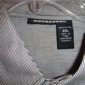 Men's Black/White Striped Rocawear Long Sleeve